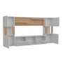 Hanah Home Lore Mueble de TV Blanco y Teca